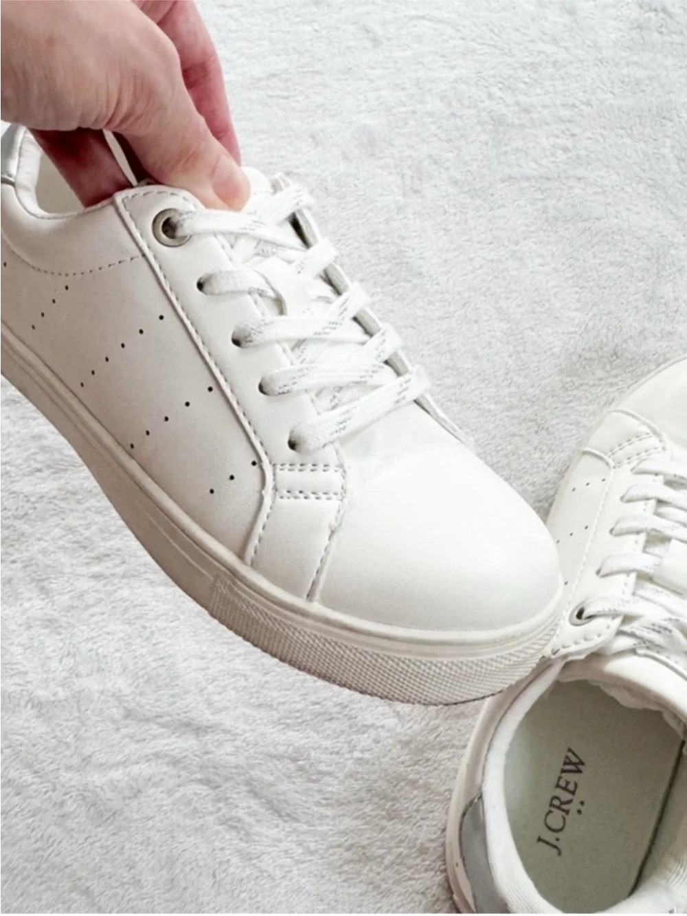 J. Crew White Leather Sneakers size 1